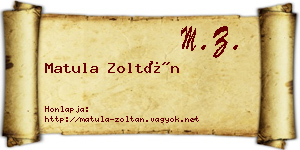 Matula Zoltán névjegykártya