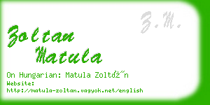 zoltan matula business card